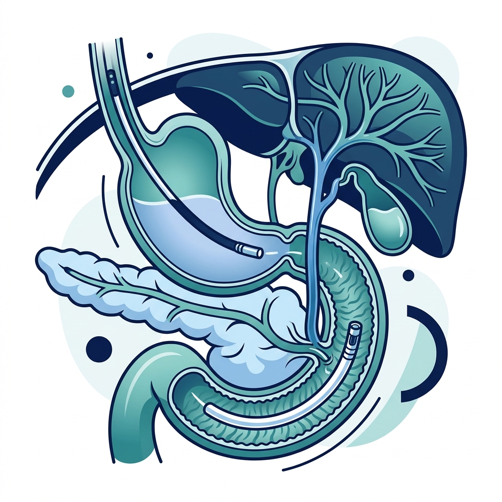 Advanced Endoscopy ERCP EUS Medical Illustration